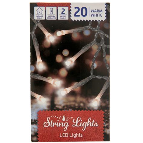 Christmas LED Warm White String Lights (Pack of 20)