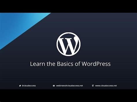 Learn The Basics Of Wordpress Youtube