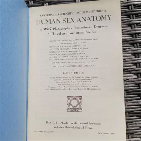 Human Sex Anatomy Falstaff Press 1935 Octavo 32p 227 Photos Mature