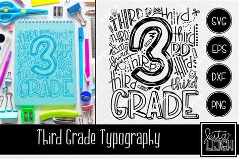 3rd Third Grade Typography Shirt First Day Of School Svg Etsy