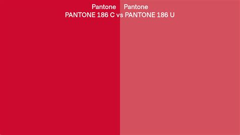 Pantone 186 C Vs PANTONE 186 U Side By Side Comparison