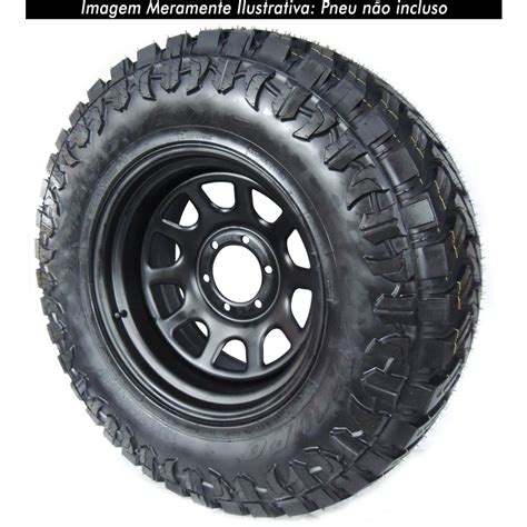 Roda Daytona Black em Aço Estilo Mangels 17x9 5 Furos de 120