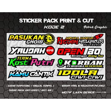 Jual STICKER PACK PRINT CUT STIKER RACING HOLOGRAM STIKER VIRAL