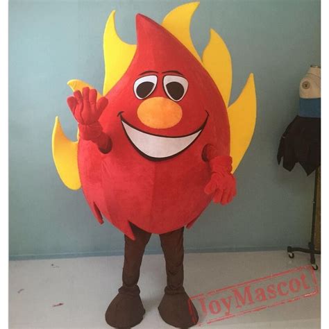 Red Fire Mascot Costume For Adult