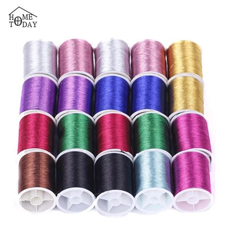 20 Rollsbox 50m Long 120d Thick Thread Mixed Color Rayon Embroidery