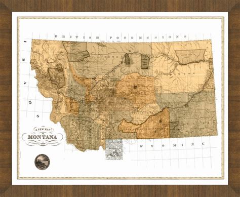 Old Map of Montana - A Great Framed Map That's Ready to Hang