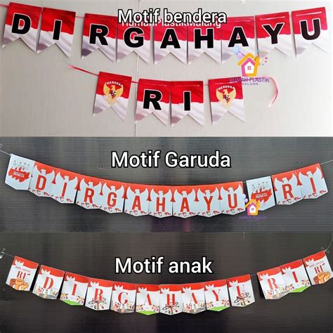 jual bunting flag dirgahayu republik indonesia ri bendera kotak merah