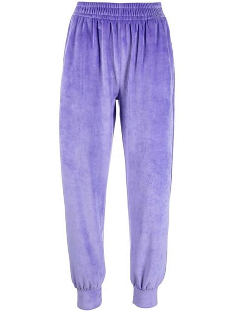 Buy Styland High Waisted Velvet Track Pants Purple At 30 Off