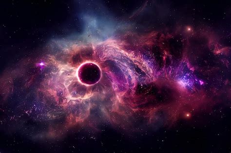 Premium Photo Cosmic Black Hole And Nebula 3d Concept Art Purple