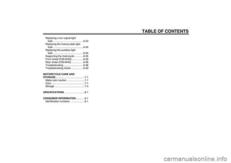 Yamaha Fz6 Nhg 2009 Owners Manual 98 Pages