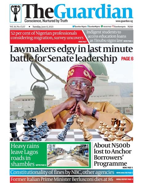 Nigerian Newspapers Daily Front Pages Review Tuesday 13th June 2023