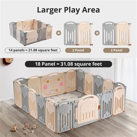 Snapklik Uanlauo Baby Play Yards Foldable Playpen Panel