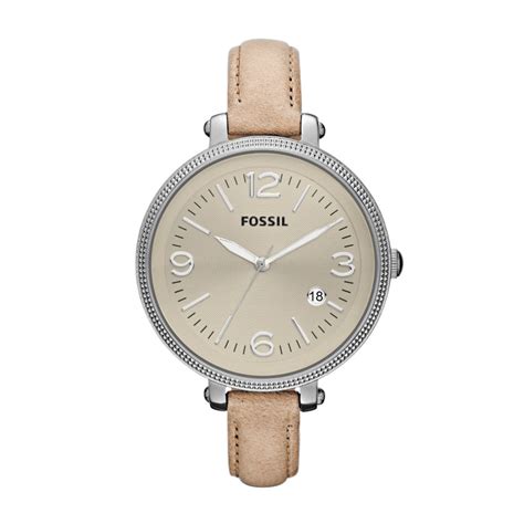 Fossil Es3141 Heather Beige Leather Quartz Womens Watch Mimi Butiq