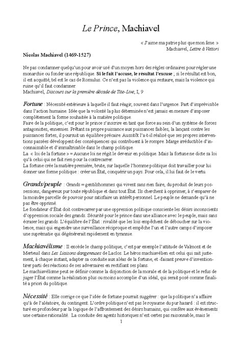 Le Prince, Machiavel - Résumé The Prince - Le Prince, Machiavel ma