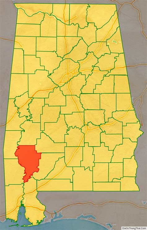 Map of Clarke County, Alabama - Thong Thai Real