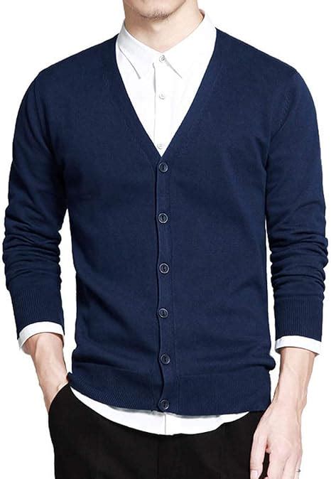 Suéter de algodón de los hombres de manga larga Cardigan para hombre