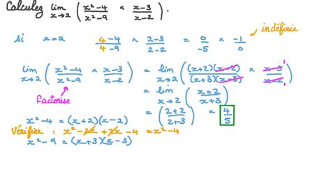 Vid O Question D Terminer La Limite Dune Fonction Rationnelle En