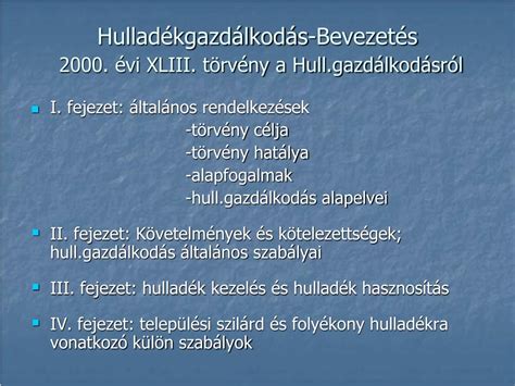 PPT Hulladékgazdálkodás Bevezetés PowerPoint Presentation free