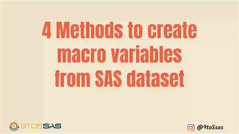 How Many Ways We Can Create Sas Macro Variables To Sas