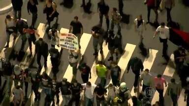 Bom Dia Brasil Protesto termina cinco pessoas detidas em São