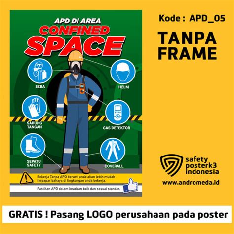 Jual Safety Poster K3 Confined Space Apd Evakuasi Terbatas 80x60 Cm