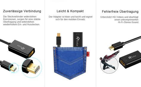 Rankie Adaptateur Mini Displayport Thunderbolt Mini Dp Vers Hdmi