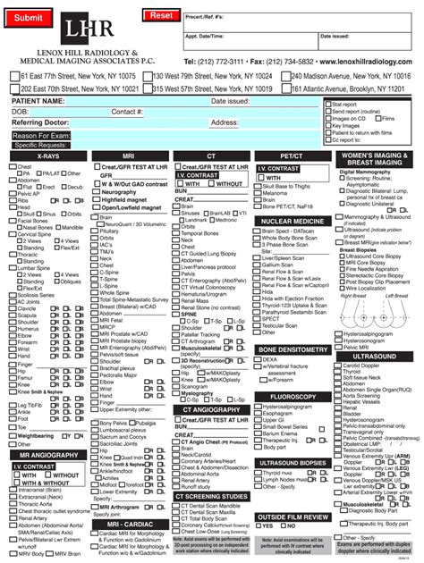 Lenox Hill Radiology Referral Form Fill Online Printable Fillable