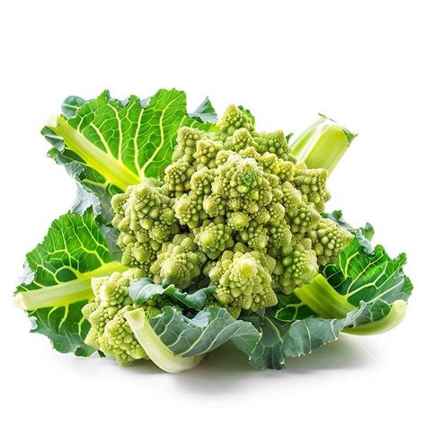 Premium Photo Fresh Romanesco Broccoli On White Background