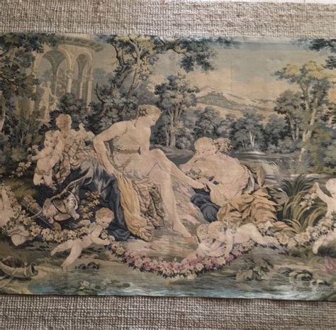 Exquisite French Tapestry Wall Hanging Depicting Cherubs And Etsy