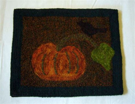 Pumpkin With Crow Rug Hooking Kit Etsy Rug Hooking Kits Rug