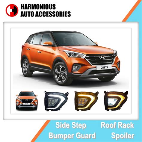 Car Parts Oe Style Fog Lamps For 2018 2019 Hyundai Creta Ix25 Daytime Light With Turn Signal