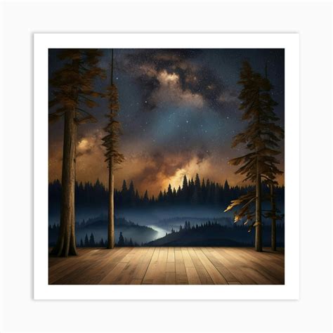 Forest At Night Art Print By Arts To Hearts Fy