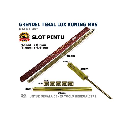 Jual Gerendel Grendel Slot Selot Pintu Tebal Kuning Inch Tower Bolt