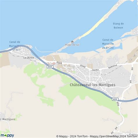 Plan Châteauneuf les Martigues carte de Châteauneuf les Martigues