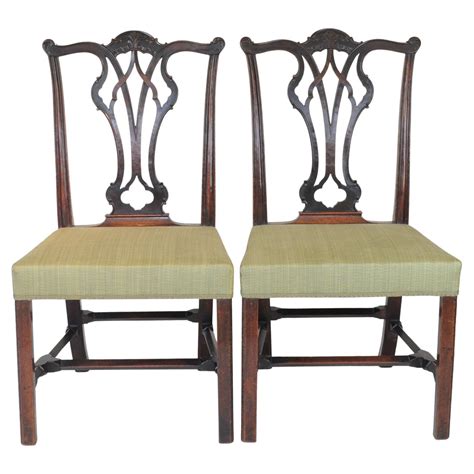 Pair Of Chippendale Side Chairs At 1stdibs