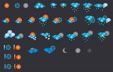 Weather Icon Set - Vector Icons for All Seasons 32184350 Vector Art at ...