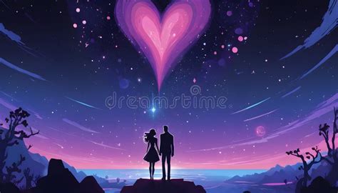 loving couple holding hands  night stock illustration illustration