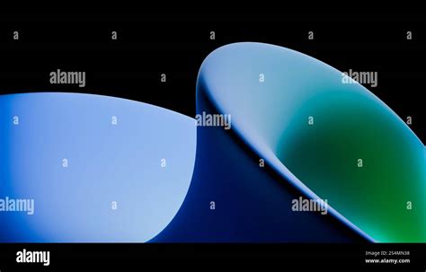 Elegant Abstract Shapes With A Smooth Blue To Green Gradient The