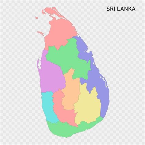 Premium Vector Isolated Colored Map Of Sri Lanka