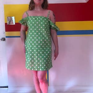 S Vintage Bikini Lime Green Polka Dot Set Piece And Swim Etsy