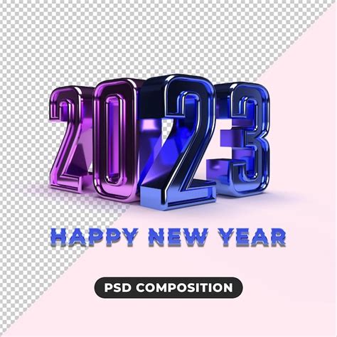 Feliz año nuevo efecto de texto dorado 3d 2023 Archivo PSD Premium