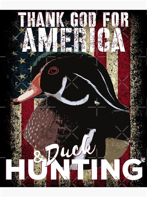 Thank God For America And Duck Hunting American Flag Duck Hunter