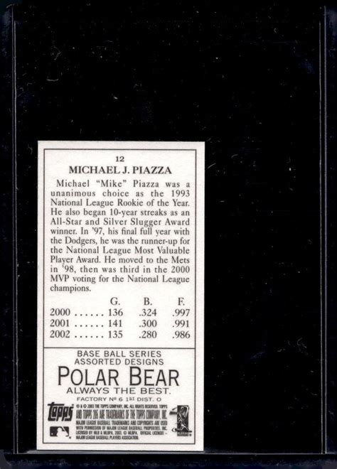 Topps Mike Piazza Polar Bear A New York Mets Orange Ebay