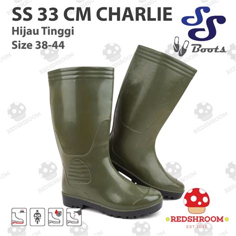 Jual Sepatu Boot Tinggi Ss Boots Charlie Hijau Boots Karet Lokal Anti