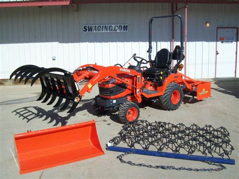 Kubota Bx2370 With Grapple Harrow Box Blade And Front Bucket