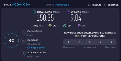 Speed test : r/Starlink