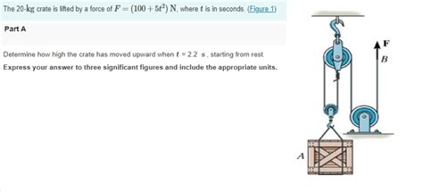 Solved The Kg Crate Is Lifted By A Force Of F Chegg