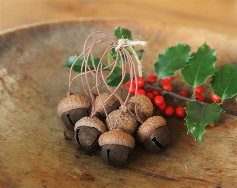 Acorn Ornaments Made With Rusty Jingle Bells Acorn Caps Rustic