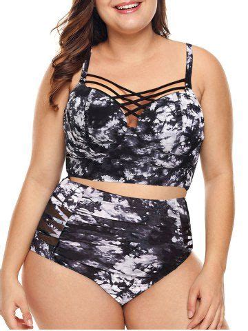 Off Ombre Print Plus Size Underwire Bikini Set Rosegal