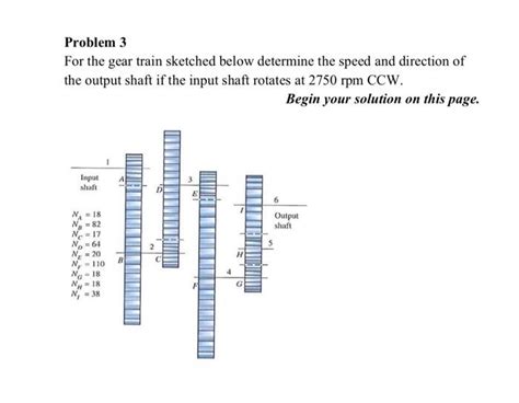 Solved Problem 3 For The Gear Train Sketched Below Deter